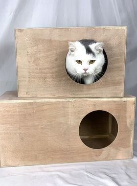 流浪猫户外窝室外防雨木质抗寒冬季猫屋防寒冬天保暖实木箱子过冬