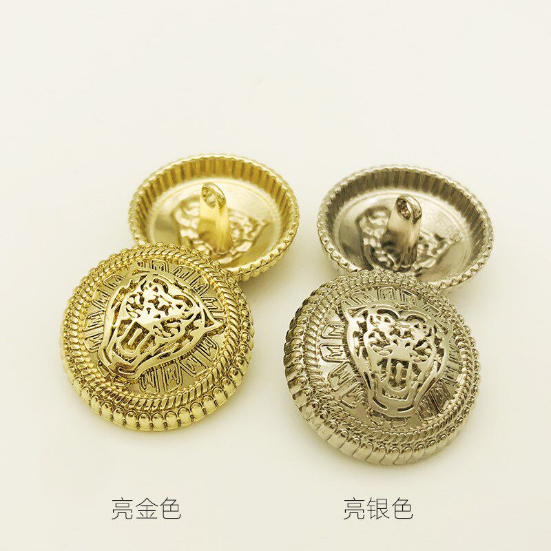 金色虎头西装纽扣圆形金属外套大衣扣子百搭精致毛衣装饰钮扣衣服