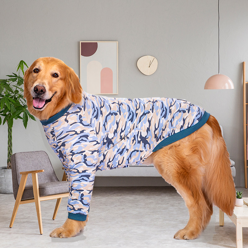 宠物护肘衣中大型犬条纹金毛拉布拉多萨摩衣服秋冬两脚情侣装包邮