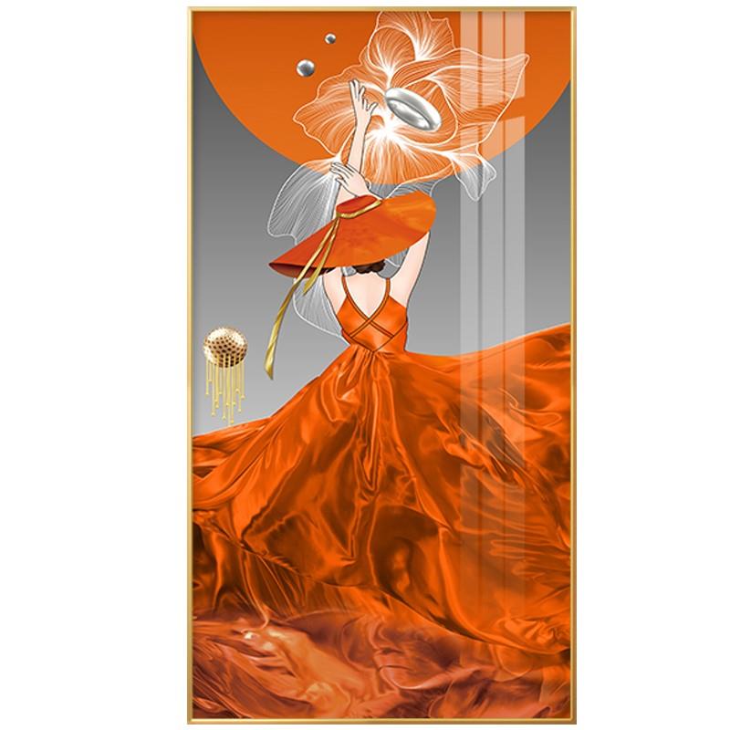 定做轻奢人物玄关走廊大气装饰画尽头入户美女壁画过道简约挂画背