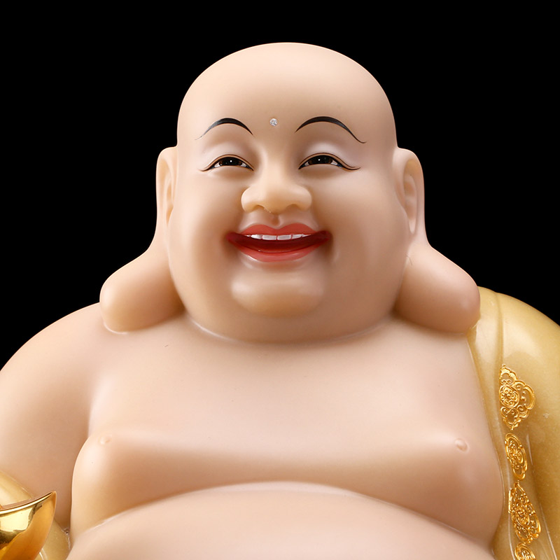 汉白玉弥勒佛佛像客厅供奉大肚弥勒笑佛菩萨乔迁装饰公司招财摆件