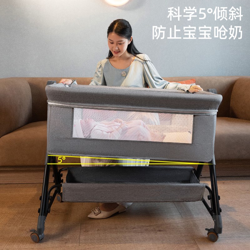 婴儿床新生儿小床拼接大床摇篮床宝宝睡床移动折叠便携多功能睡篮