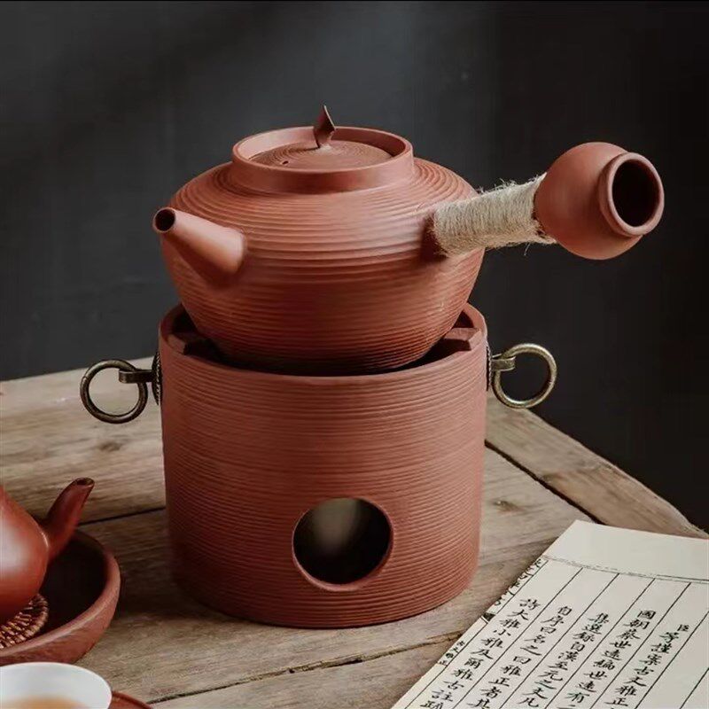 炭炉陶土老式红泥烧炭炉家用户外煮茶炉小型功夫煮茶器砂銚烧水壶