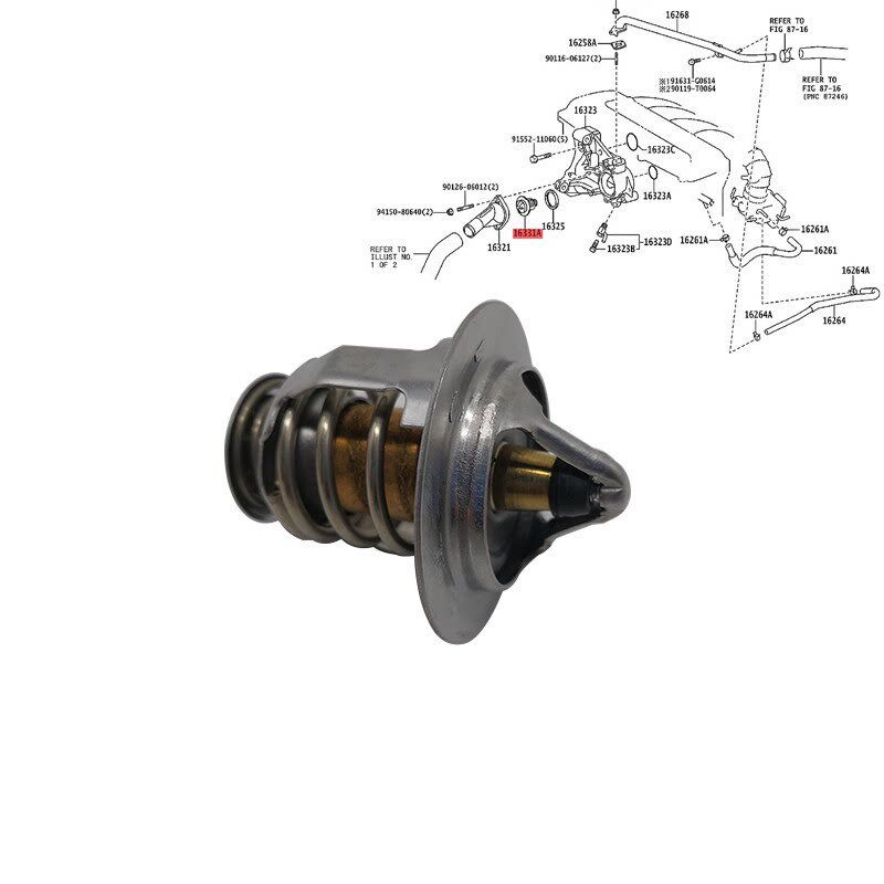 适用于3400霸道2700普拉多4000 LC95 LC120发动机节温器 恒温器