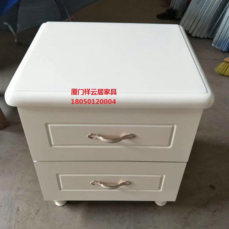 厦门白色烤漆床头柜简约原木边柜储物柜组装床头柜卧室柜厦门包邮