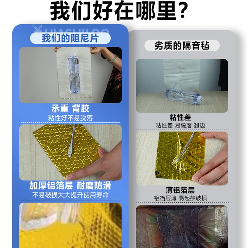 环保阻尼片水管隔音减震片天花板室内墙体降噪止振消音棉自粘家用