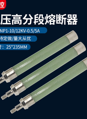 高压限流熔断器XRNP1-10/12kv-0.5-5A互感器保险丝熔管带螺纹