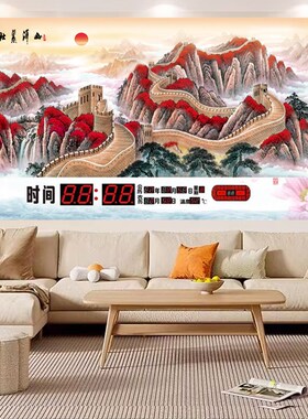 2026年新款万年历电子钟客厅日历大挂表静音壁挂夜光led数码钟表