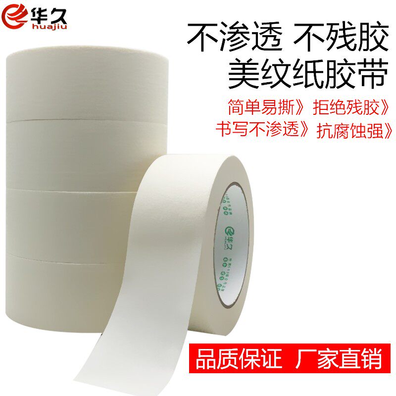 条纹美纹纸胶带美术生专用无痕画画用喷漆遮蔽皱纹纸遮挡墙面装修