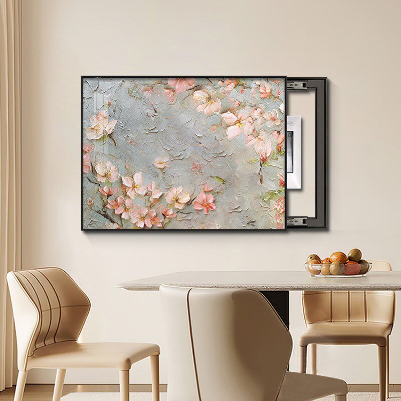 奶油风电表箱装饰画2026新款花卉餐厅配电箱弱点遮挡箱电闸盒开关