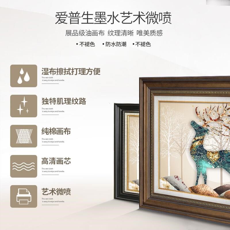 欧式复古沙发背景墙装饰画三联客厅挂画房间大气壁画墙画美式风格