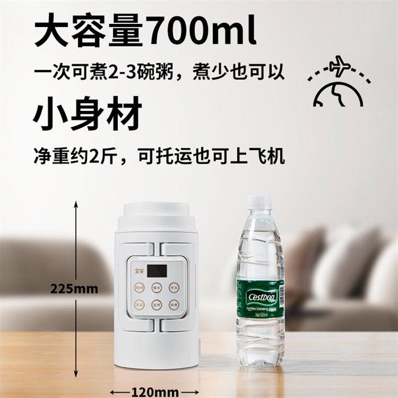 一人小炖锅煮粥神器隔水炖盅宝宝煲汤专用锅家用全自动旅行便携壶