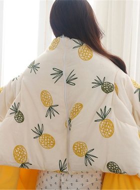 带袖子的懒人被冬天防踢袖被多功能加厚保暖穿在身上的被子玩手机