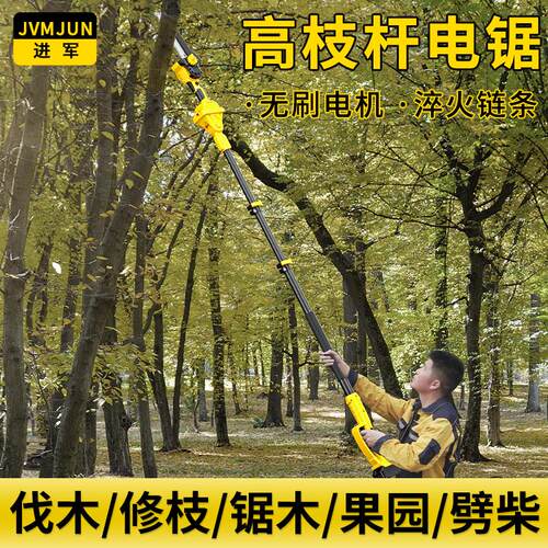 锂电高枝锯电动高枝剪伸缩加长杆高空锯充电式电锯电链锯修剪树枝