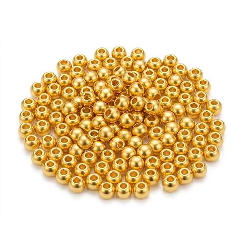 【颐妃】足金999转运珠本命年散珠硬金黄金小金珠子无孔投资金豆