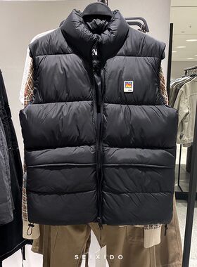 柜399!秋冬新品男装无袖立领棉服背心4302415简约宽松马甲外套男