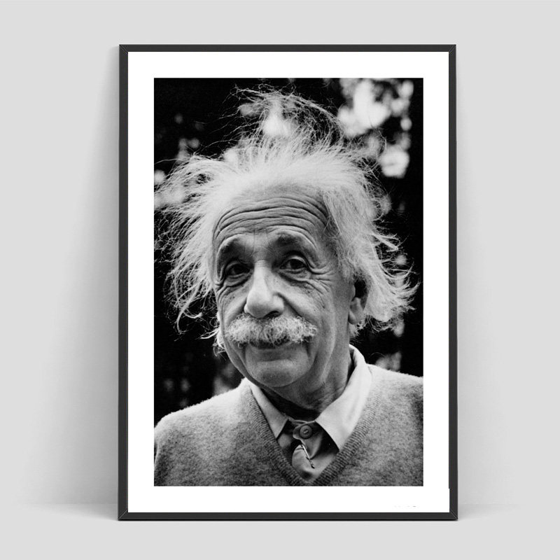 装饰画有框画挂画墙壁爱因斯坦海报怀旧复古老海报科学家工作室