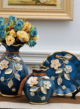 陶瓷花瓶复古中国风干花插花艺术客厅家居装饰摆件茶几客厅新中式