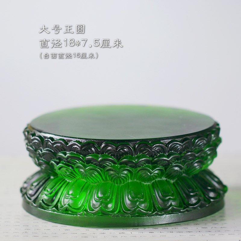 琉璃发光莲花底座加高垫圆形室内摆放带灯底座亮光透明莲花台座