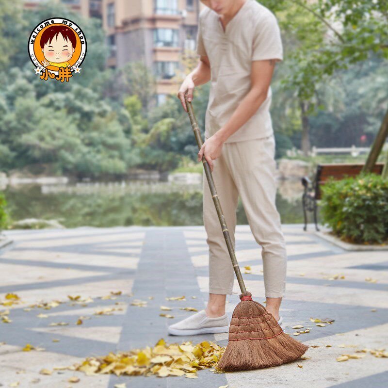 长柄加厚棕扫把软毛木地板扫帚单个家用簸箕套装手工植物鬃毛笤帚