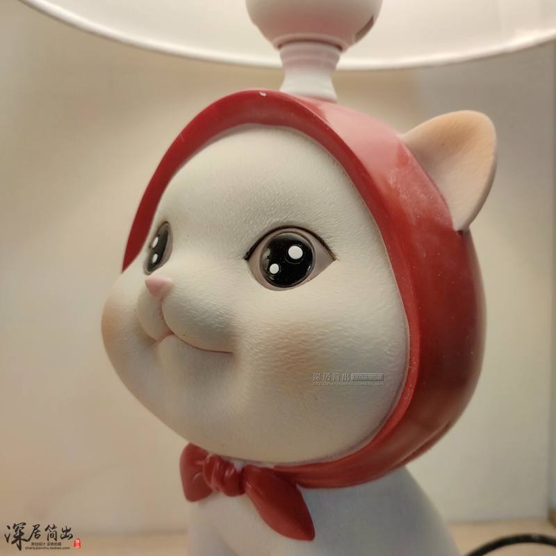 可爱猫咪台灯 卡通儿童卧室床头灯usb充电遥控公主女孩少女小夜灯