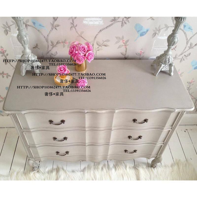 古董家具美式法式乡村实木复古做旧三斗柜玄关柜边柜储物柜置物柜