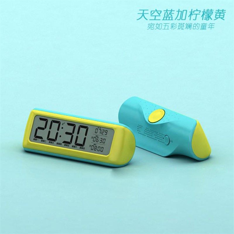 简约创意学生电子闹钟 LCD数字贪睡工作日闹钟 温度显示床头钟