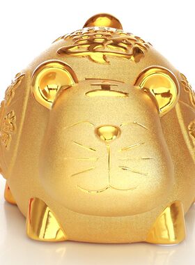 2022年生肖虎年摆件卡通金虎陶瓷扑满存钱罐大号创意礼品5寸-12寸