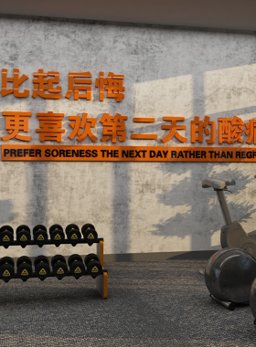 网红健身房墙面装饰贴纸画文化墙励志标语创意体育海报背景3d立体