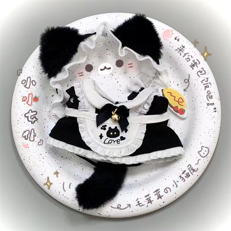 猫咪小女仆10cm娃衣棉花娃娃可爱公主裙替换装自嘲熊海星体正常体图片