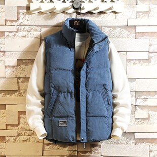 棉马甲男士秋冬加厚羽绒棉马夹外套青年情侣韩版潮流帅气坎肩背心