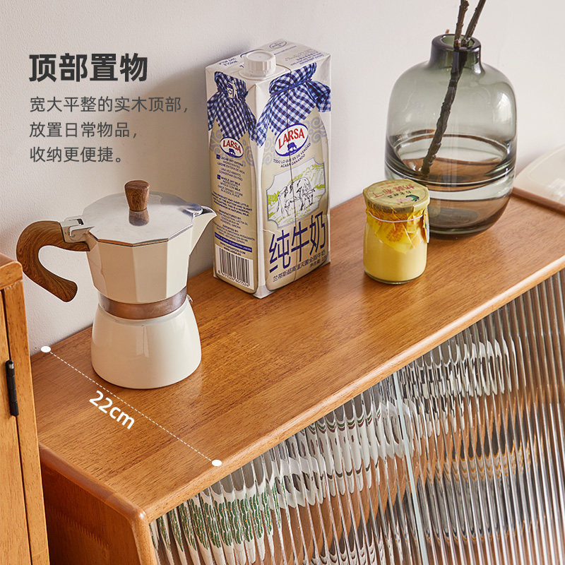 实木桌面餐边柜厨房置物架墙壁柜家用餐桌碗柜台面储物高柜手办架