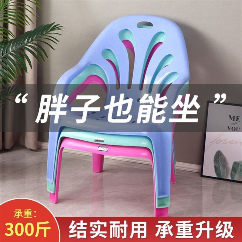 加厚加大塑料靠背椅沙滩椅家用休闲扶手椅户外烧烤餐桌椅半躺椅子