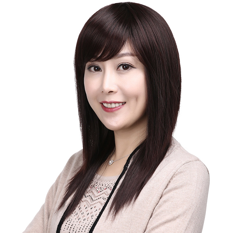 真发假发女长直发女式中老年假发中年妈妈斜刘海中长发全头套自然