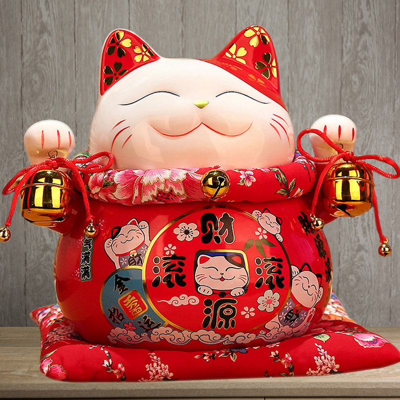 招财猫店铺开业摆件礼品送人用家居客厅特大小号陶瓷储蓄罐存钱罐