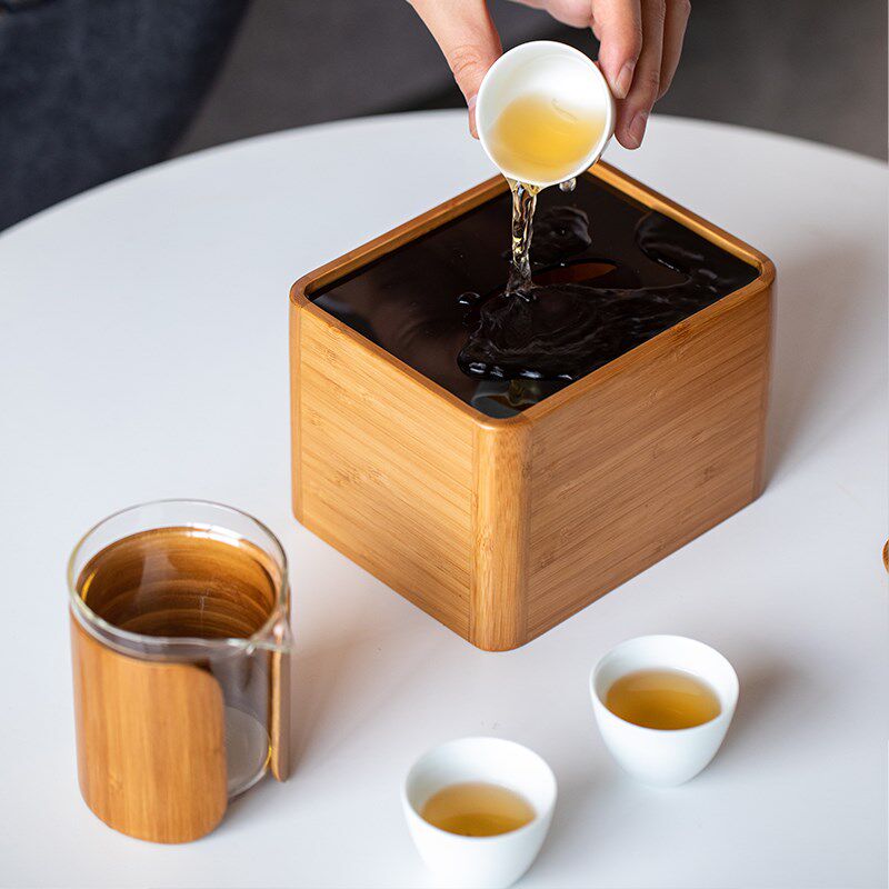 祥福中式公道杯耐热高硼硅玻璃茶具茶器茶盅分茶器陶瓷旅行装茶杯
