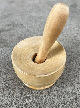 碾胡椒研磨器手工木制老中式传统胡椒压子捣花椒辣椒擂钵碗捣蒜器