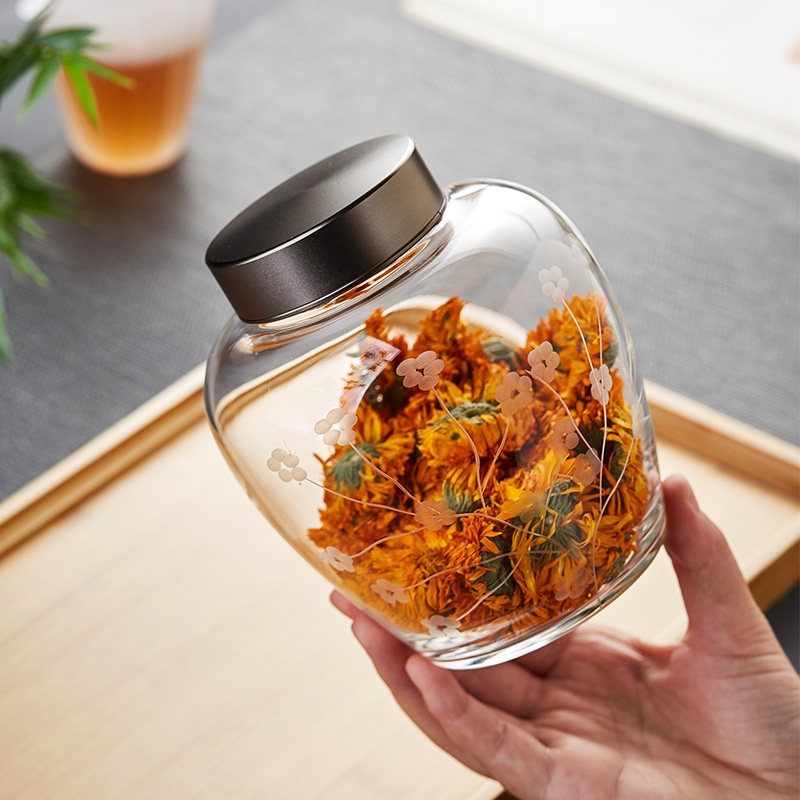 茶叶罐玻璃密封罐防潮保鲜大容量存茶罐防串味透明杂粮存储罐高档