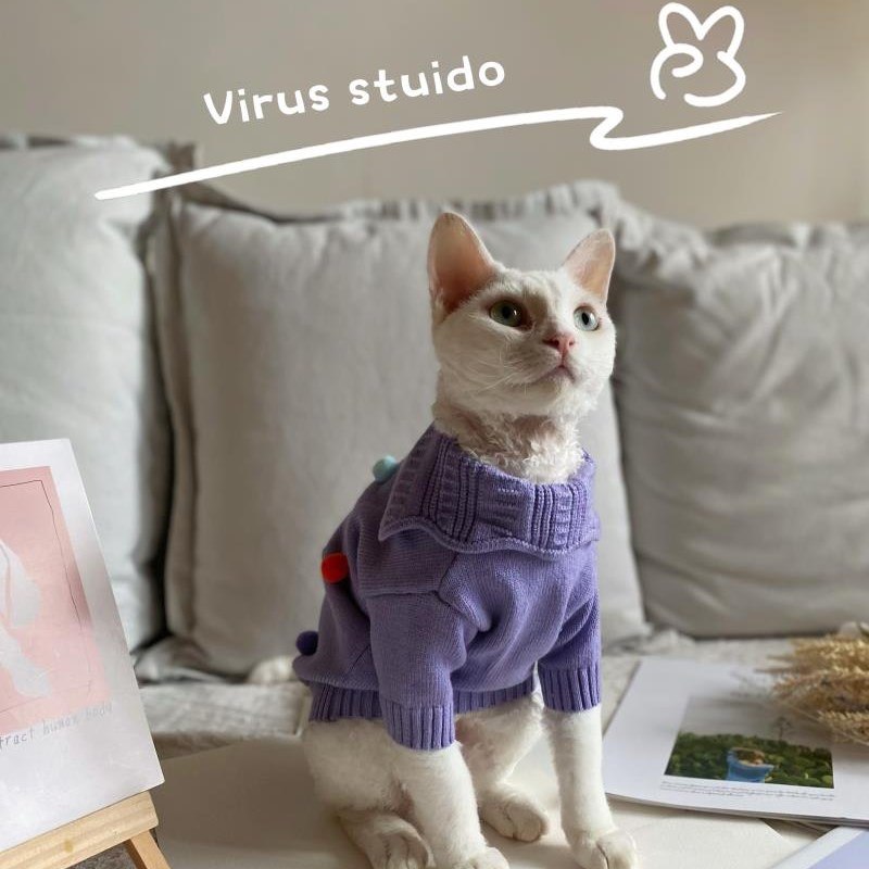 秋冬斯芬克斯无毛猫德文衣服阿比西尼亚猫可爱针织衫猫咪狗狗外套