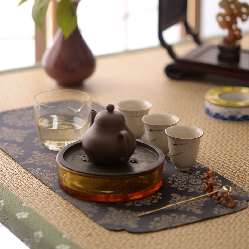 谈得来手工布艺西阵织小茶席双面茶垫中式复古风餐垫茶道零配新品