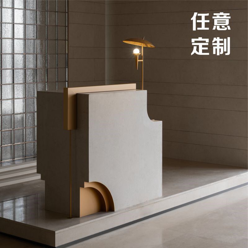 店铺收银台小型咨询台展厅服务接待台简约烤漆前台迎宾吧台定制