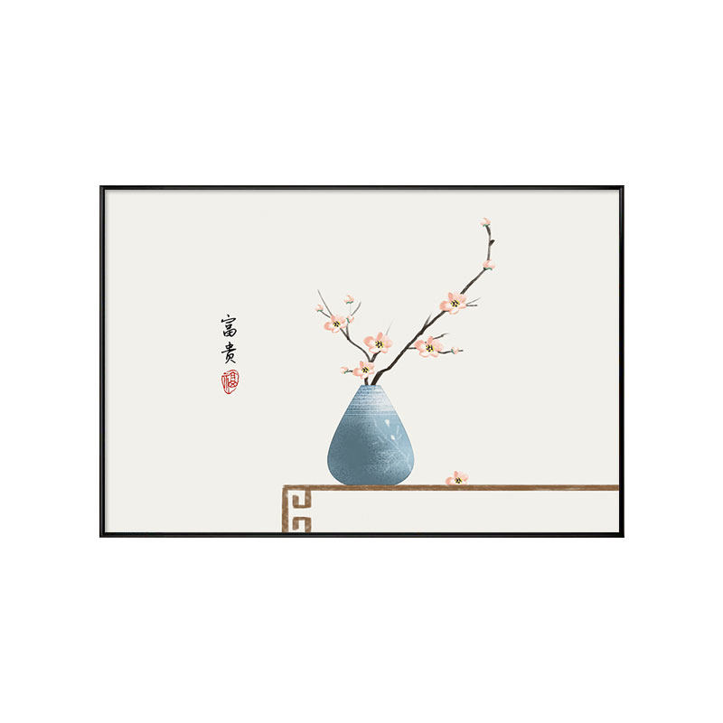 新中式遮电表箱装饰画推拉式免打孔遮挡箱大尺寸定制配电箱挂画