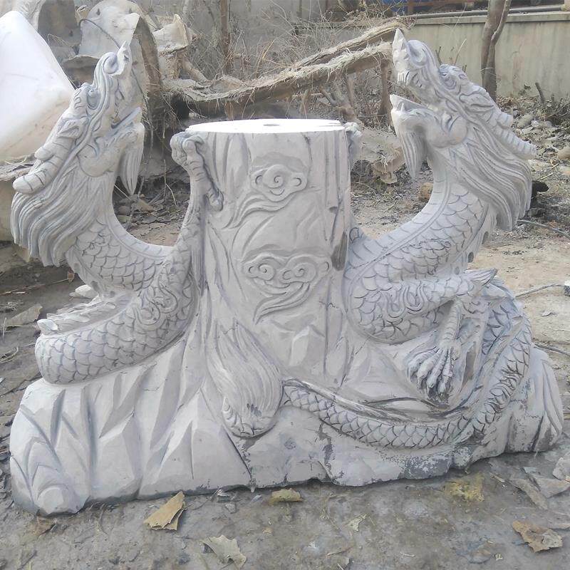青石雕塑双龙戏珠喷水装饰室内景观二龙戏珠雕刻流水摆件转动流水