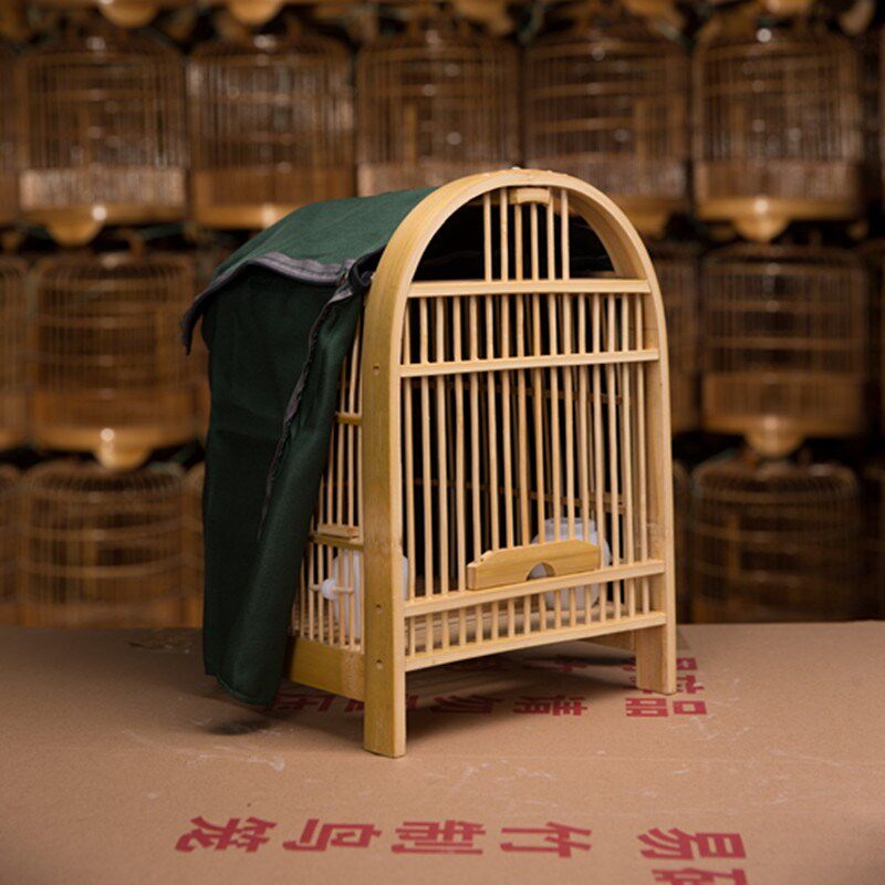 老竹料鸡笼广西加密小鸟笼全套配件空笼小号养画眉鸟竹子手工笼子