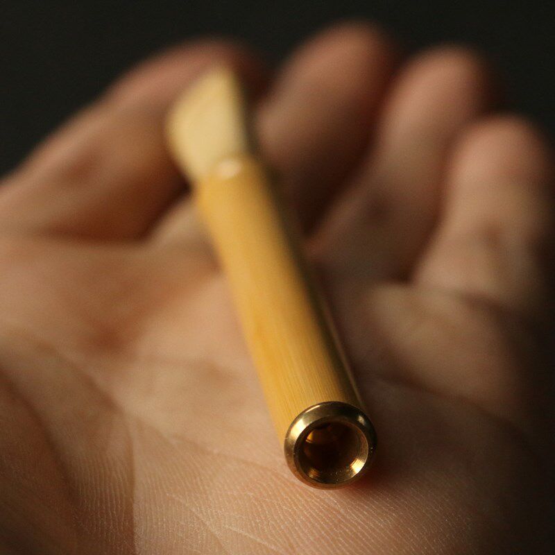 纯手工制作天然实心竹小烟嘴竹制老玉竹把玩烟具不带过滤无漆竹雕