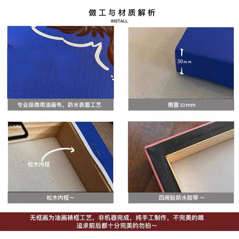 照片定制装饰画 艺术手绘客厅情侣卡通漫画头像  生日纪念日礼物