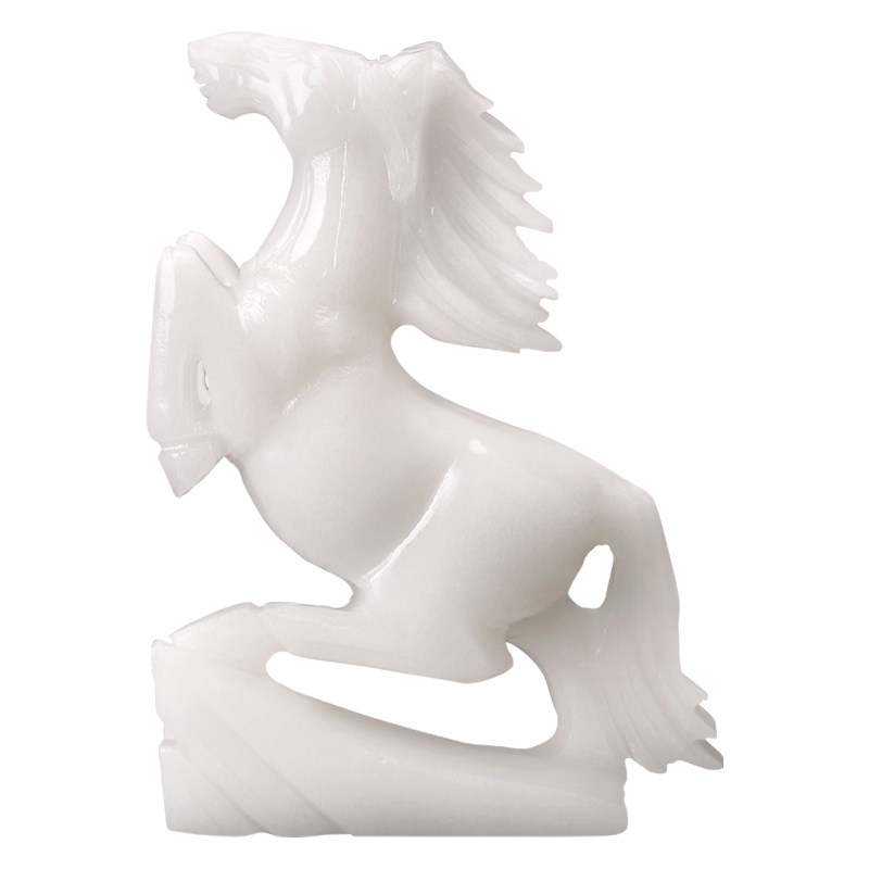 天然汉玉石雕刻玉器马玉雕工艺品办公室书桌高档领导礼物装饰摆件