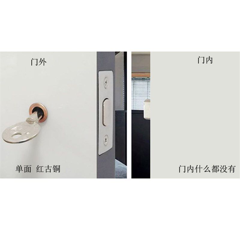 单面双面微型锁孔隐形门锁带钥匙隐蔽暗藏暗门密室平贴管井电柜锁