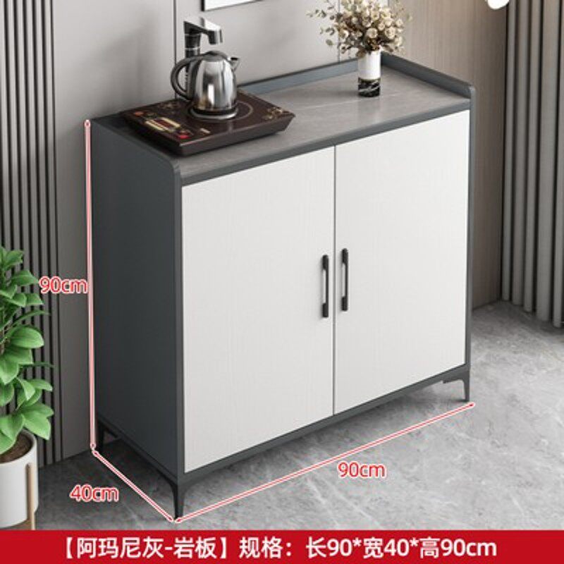 定制轻奢岩板餐边柜厨房柜客厅置物柜家用储物茶柜办公室双门柜子