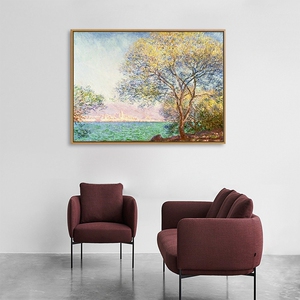 莫奈装饰画客厅挂画安提比斯早晨卧室餐厅玄关沙发背景印象派壁画